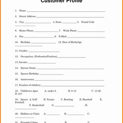 New Customer Form Template Word Elegant Loan Questionnaire