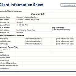 Super New Customer Form Template Free Word Information Sheet