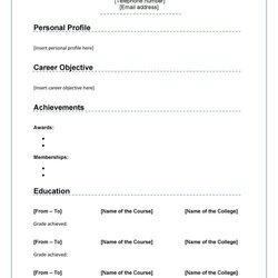 Magnificent Great Curriculum Vitae Templates Examples Template