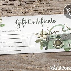 Fine Printable Photography Gift Certificate Template Free
