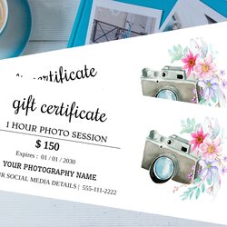 Photography Gift Certificate Template Floral Photo Kong