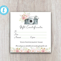 Stationery Paper Design Templates Photography Gift Card Template