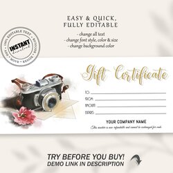 Marvelous Photography Gift Certificate Template Photo Session Voucher