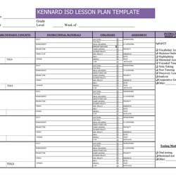 Great Editable Lesson Plan Template Collection Monthly Templates Excel Sample