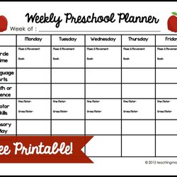 Swell Printable Weekly Lesson Plan Template For Preschool Templates Planner Free