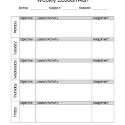 Superb Editable Weekly Lesson Plan Template By Carrie Subject Original