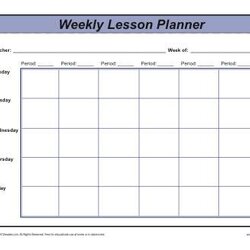 Wonderful Free Printable Weekly Lesson Plan Template Room Surf Editable Secondary Templates Period Worksheet