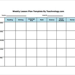 The Highest Quality Free Editable Weekly Lesson Plan Template Card Preschool For Students Download