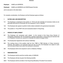 Employment Contract Template In Word And Formats Agreement Sample Document