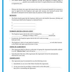 Outstanding Printable Employment Contract Template