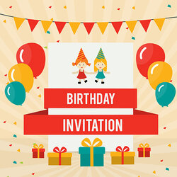 The Highest Quality Free Party Invitation Templates In Vector Birthday Card Colored Template Balloons