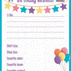 Outstanding Best Wish List Printable For Free At Birthday