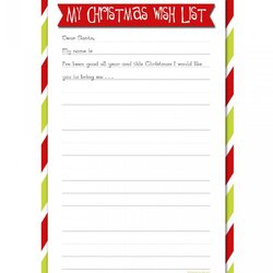 Spiffing Printable Wish List Template Sensational Temp Sample