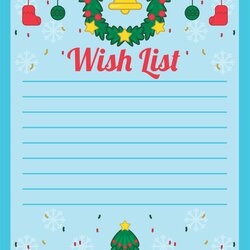 Very Good Best Free Printable Christmas Wish List For At Templates