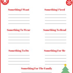 Super Best Blank Christmas Wish List Printable For Free At Template Paper