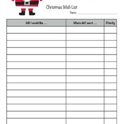 Admirable Free Printable Christmas Wish List For Kids Adults Template Gift Holiday Shopping Household