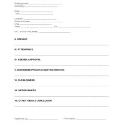 Excellent Free Formal Meeting Agenda Template Sample Word