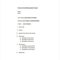 The Highest Standard Simple Meeting Agenda Template Professional For Business Sample Formal