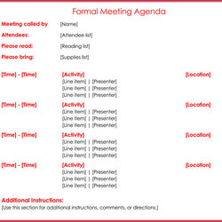Tremendous Formal Meeting Agenda Template Best Samples For Word