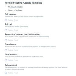 Sterling Formal Meeting What They Are And How To Conduct Them Agenda Template Preview