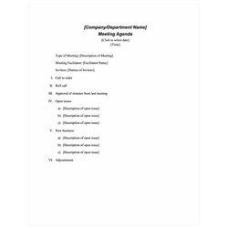 Superior Formal Meeting Agenda Template Word