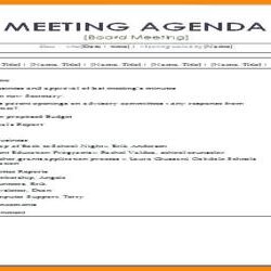 Magnificent Sample Formal Meeting Agenda Format Assignment Point Letter Management