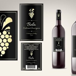 Peerless Bottle Of Wine And Two Bottles Label Labels Template Templates Personalized Choose Board