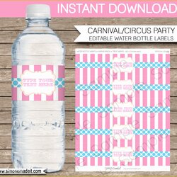 Superlative Free Printable Water Bottle Template Of Editable Carnival Labels