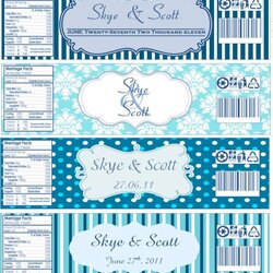 Cool Best Images Of Free Printable Wedding Water Bottle Templates Template Labels Label Blue Now Bottles Oz
