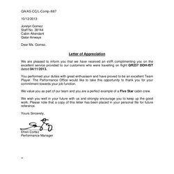 High Quality Letter Of Appreciation Recommendation Attendant Reference Stewardess Intended Cover