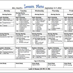Weekly Lesson Plan Template High School Sample Templates
