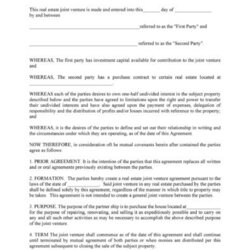 Super Simple Joint Venture Agreement Templates Doc Template