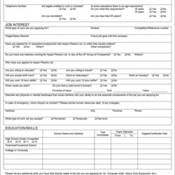 Brilliant Free Employment Job Application Form Templates Printable Template