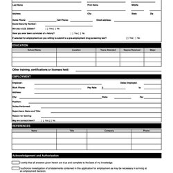 Free Employment Job Application Form Templates Printable Template Forms Applications Sample Driver Truck