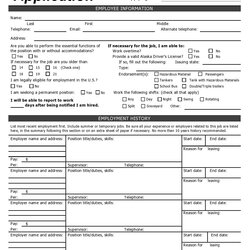 Basic Employment Application Templates Free Template Kb