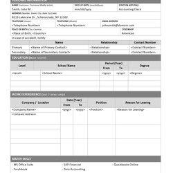 Splendid Free Employment Job Application Form Templates Printable Basic Template