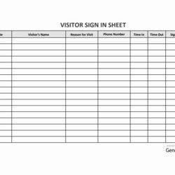 Perfect Sign In Sheet Templates Visitor