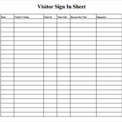 Outstanding Free Sample Visitor Sign In Sheet Templates Ms Word Sheets Business Contractor Samples