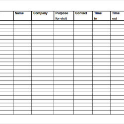 Sample Visitor Sign In Sheets Templates Sheet Doc