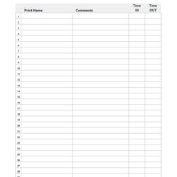 Marvelous Free Printable Visitor Sign In Out Sheet From Template Sheets Guest Preschool Daycare Work Meeting