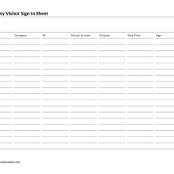 Very Good Company Visitor Sign In Sheet Template Free Microsoft Word Templates Log Landscape Works Record