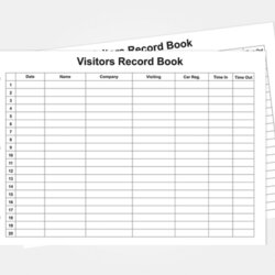 Visitor Sign In Sheets Template Business Book