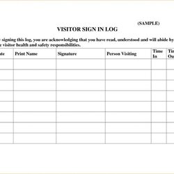 Visitor Sign In Sheets Name Signature Templates Signs Visitors