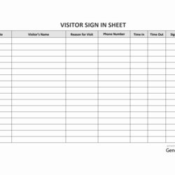 Cool Visitor Sign In Sheet Excel