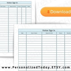 Tremendous Printable Visitor Sign In Sheet Vertical Tall And