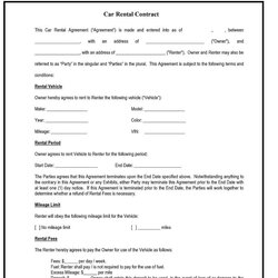 Car Lease Agreement Form Printable Templates And Letter