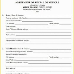 Exceptional Free Vehicle Rental Agreement Template Of House Lease Schultz Doc Download