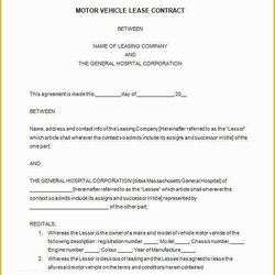 Wonderful Free Vehicle Rental Agreement Template Of Lease Contract Templates Word Documents