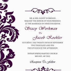 Very Good Design And Create Formal Invitation Card Template Cards Wedding Templates Invitations Blank Purple
