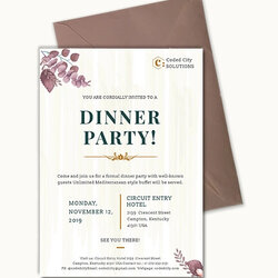 Supreme Free Formal Invitation Designs Examples In Publisher Word Dinner Template Party Templates Card
